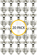 Load image into Gallery viewer, Slick Dealz 110 Degree (20 Pack) Concealed Cabinet Hinges Frameless 2 Way Full Overlay Soft Closing 3D Adjustable with 35mm Hinge Cup, Nickel Plated